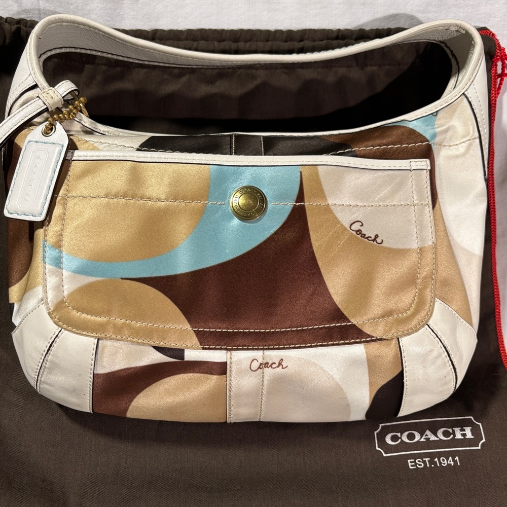Coach Vintage Multicolor Silk Patchwork Shoulder Bag